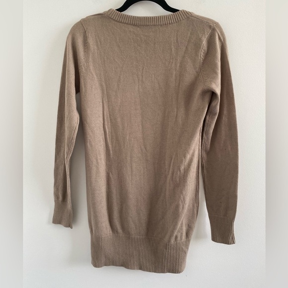 Forever 21 Tan Wool Blend Long Sleeve Sweater Size Large Minimalist Office - Picture 6 of 8